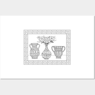 Greek Vase Line Art Posters and Art